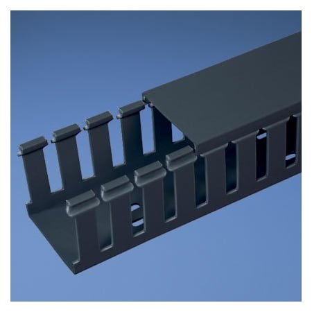 Base Wiring Duct, Type G, Wide Slot, Black, 0.75 X 2 X 1' (6-Pack)